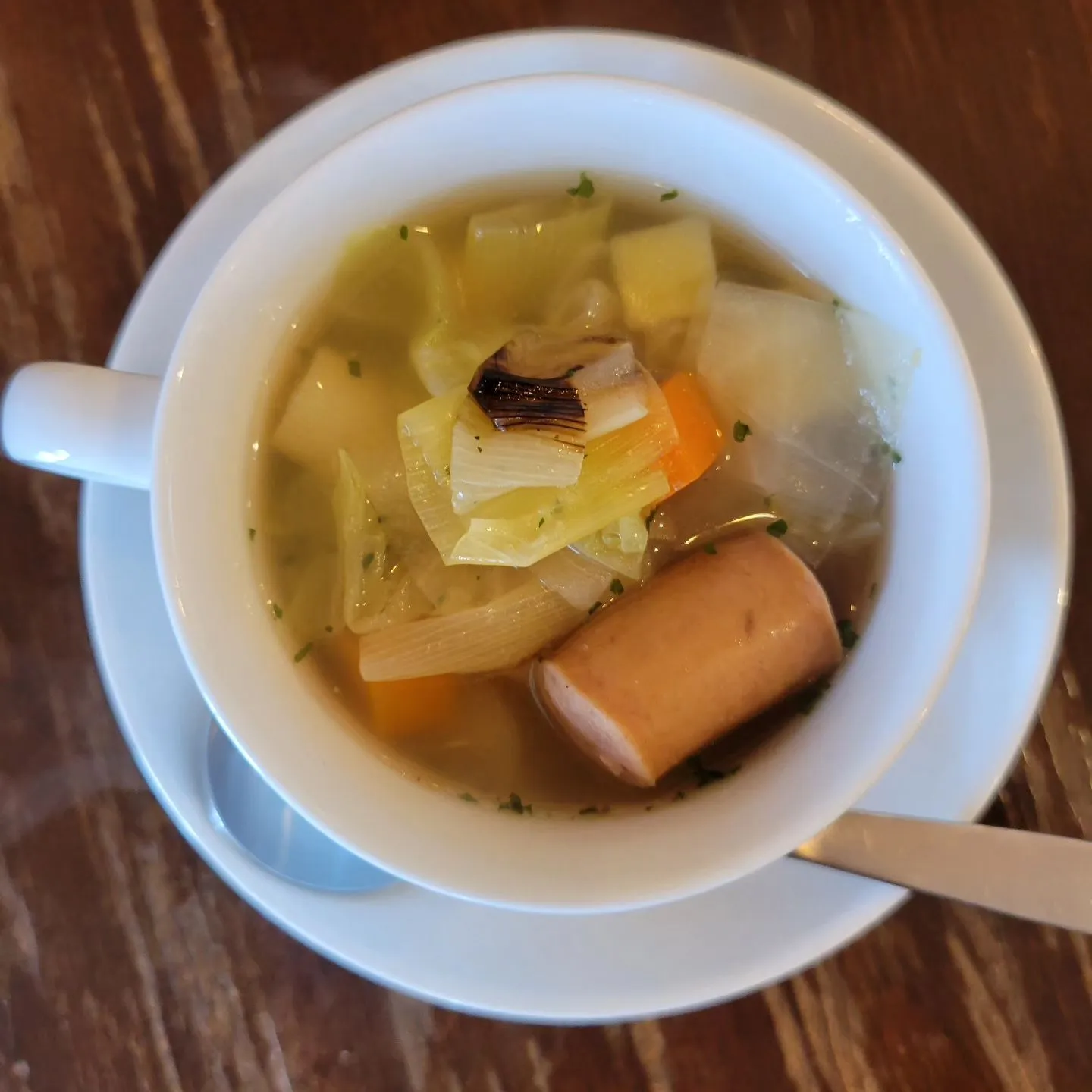 スープセットのスープ今は『焼きネギとウインナーのポトフ』です...